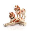 Ogden of Harrogate Silverware Homewares Gifts Italian-Made Silver and Enamel Pair of Pointer Dogs
