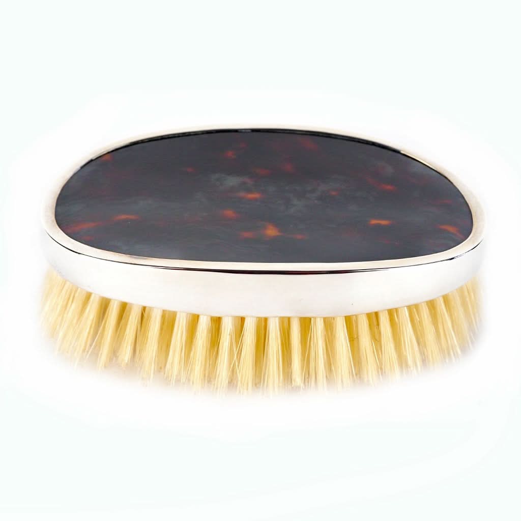 Ogden of Harrogate Silverware Homewares Gifts Pair of Silver and Tortoiseshell Hairbrushes
