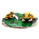Ogden of Harrogate Silverware Homewares Gifts Silver and Enamel Lily Pad and Frogs