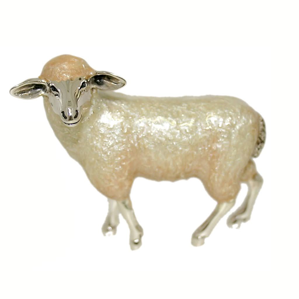 Ogden of Harrogate Silverware Homewares Gifts Silver and Enamel Standing Sheep
