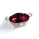 Ogden of Harrogate Silverware Homewares Gifts Silver Cranberry Glass-Lined Oval Ornate Bowl