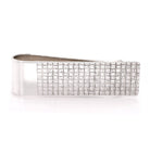 Ogden of Harrogate Silverware Homewares Gifts Silver Money Clip with Chequered Design