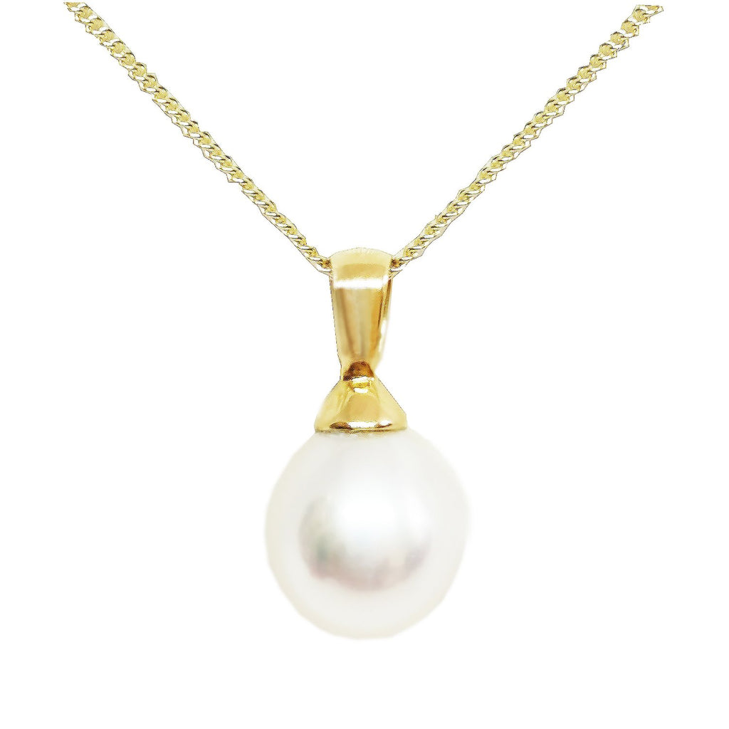 18 Carat Yellow Gold Freshwater Cultured Pearl Pendant 