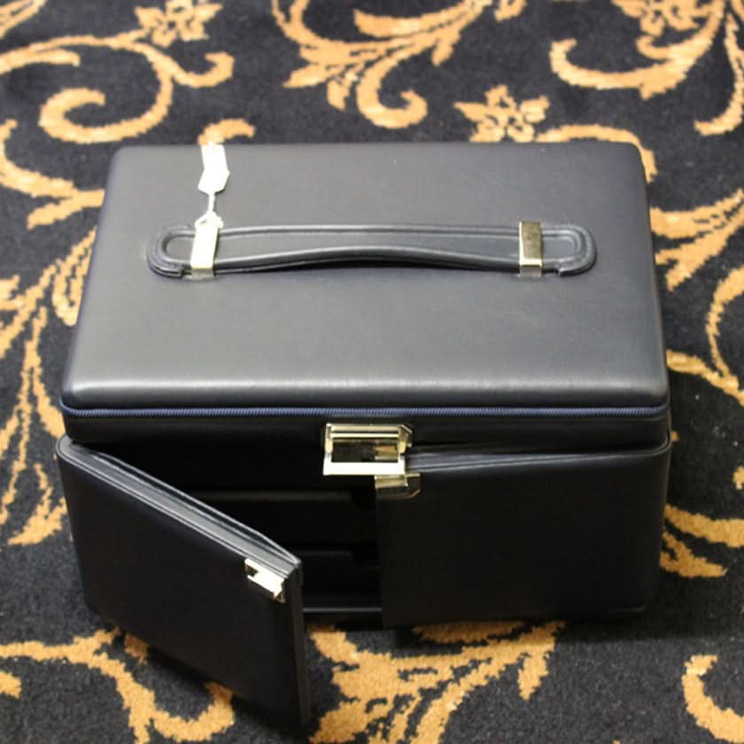 Scatola Del Tempo Mens Accessories Scatola Del Tempo Luxury Dark Blue Leather Jewellery Box