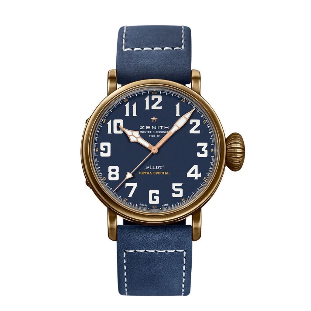 Zenith Pilot Type 20 Extra Special with Blue Dial in Bronze Case